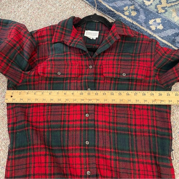 Lands' End Red and Green Plaid Wool Shirt Dress - Picture 6 of 9